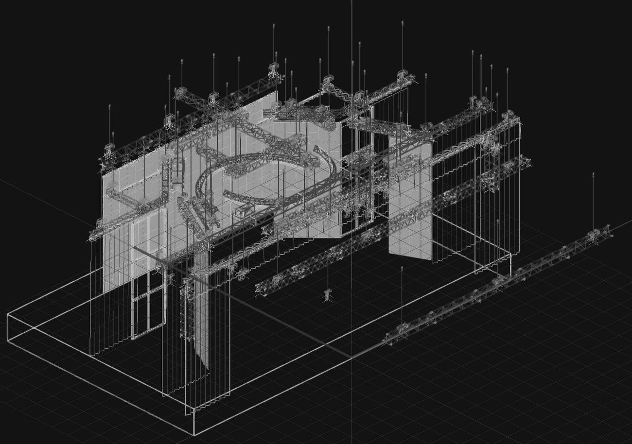 3D drawing of a touring stage set-up — technical study by NOVA LIVE